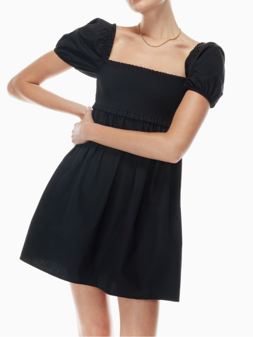 ARITZIA SUNDAY BEST Hadley babydoll mini dress with puff sleeves size small